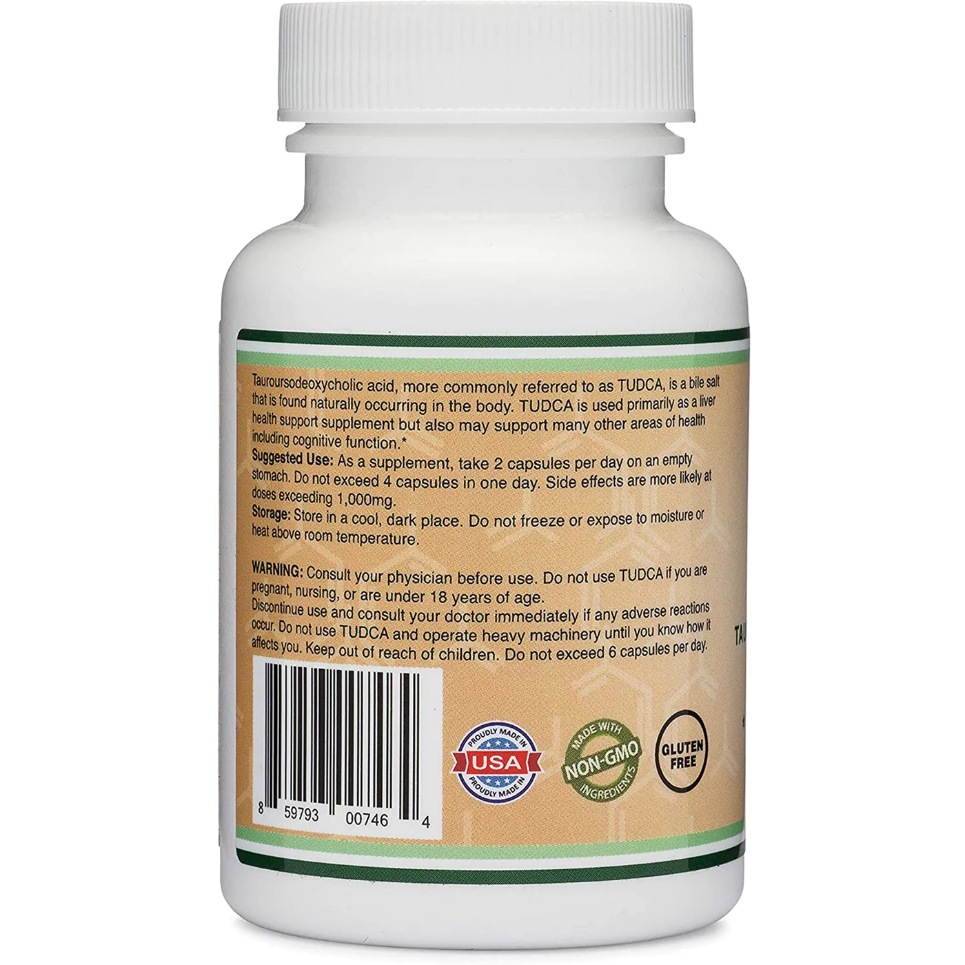 Double Wood, TUDCA, Tauroursodeoxycholic Acid 60 cap DETOX SUPPORT LIVER HEALTH