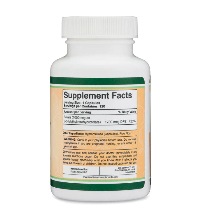 Double Wood Methylfolate 5-MTHF - Active Folate Supplement for Energy, Mood & Wellness | Magnesium Life